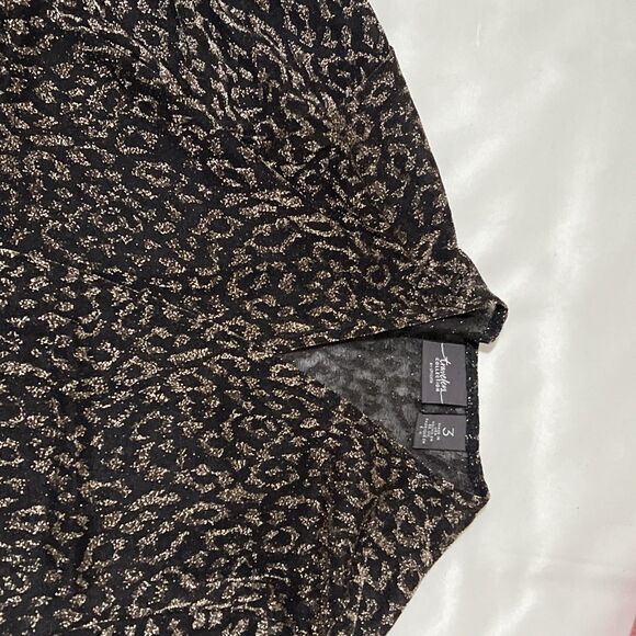 Travelers By Chico’s Sheer Robe Duster Boho Black Gold Metallic Sz 3 XL - Picture 7 of 12